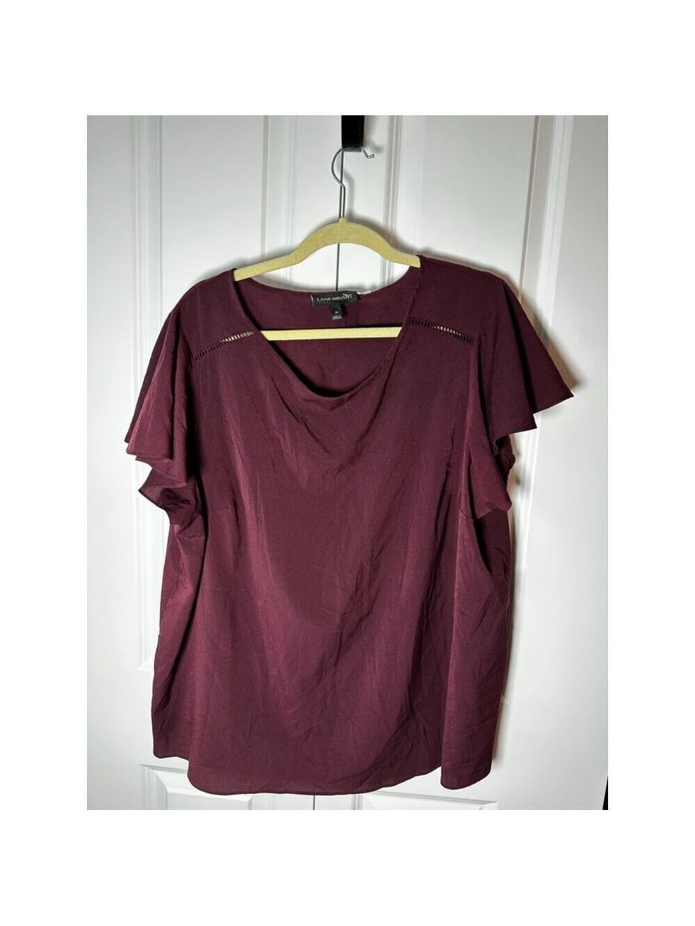 Lane Bryant Blouse Plus Size 20 Burgundy